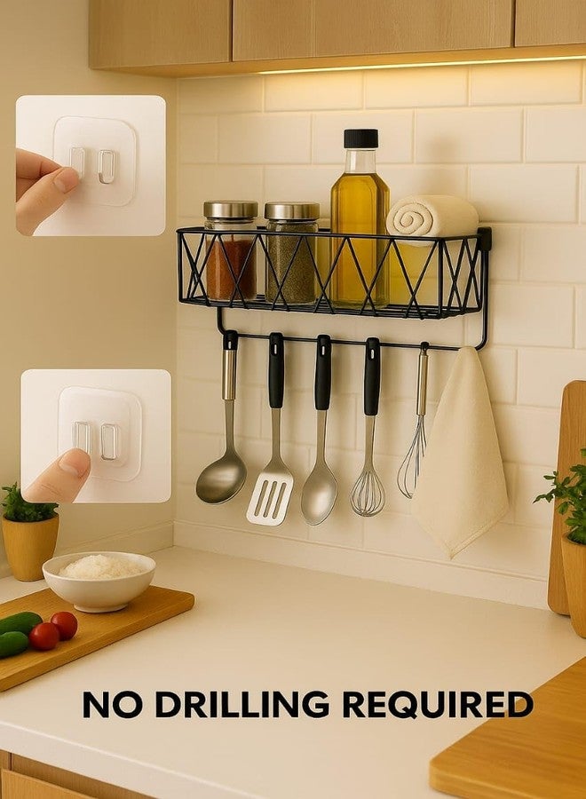 CentraLit حامل مفاتيح معدني أنيق من سنتراليت مع حامل للهاتف المحمول لتزيين المنزل | منظم جداري مع رف وخطافات | منظم مدخل عصري للمفاتيح والبريد، حامل مفاتيح بخمسة خطافات للجدار - Image 5